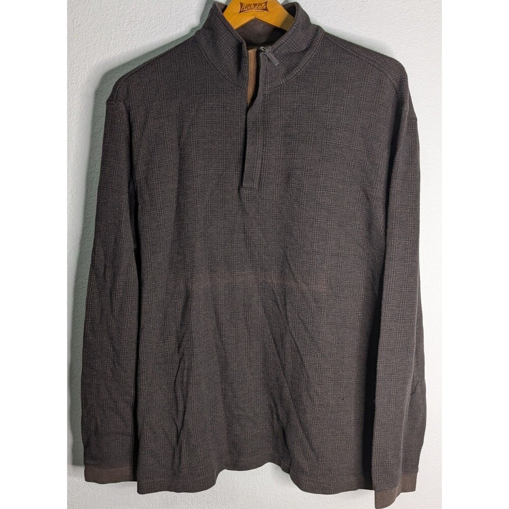 Haggar Men’s Size XL Quarter Zip Pullover Sweatshirt Brown Long Sleeve (126m)